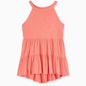 TORRID Super Soft High Neck Babydoll Tank. Size 00 (M/10). NWT. Wild Orange.